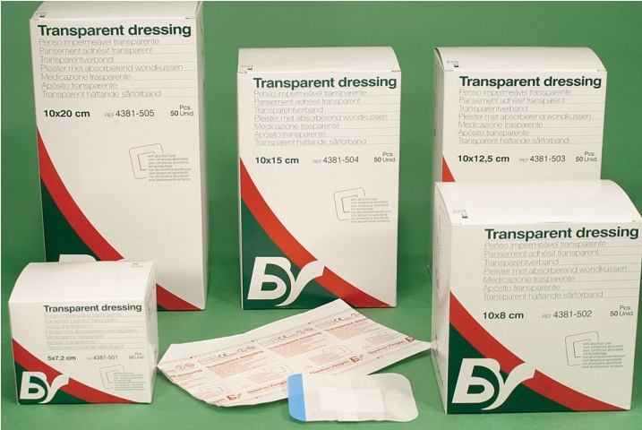 STERILE TRANSPARENT DRESSINGS WITH ABSORBENT PAD (BASTOS)